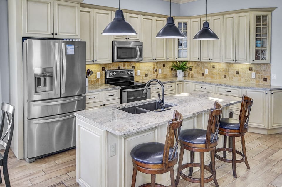 House, Multiple Beds, Pool Access, Ocean View (21806 Webb Street) | Private kitchen | Fridge, microwave, oven, stovetop