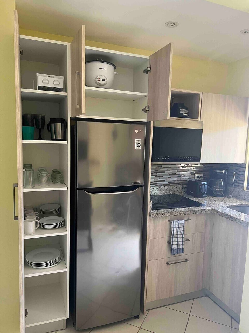 The condo is fully equipped with a rice cooker, drip coffee maker, toaster and blender 