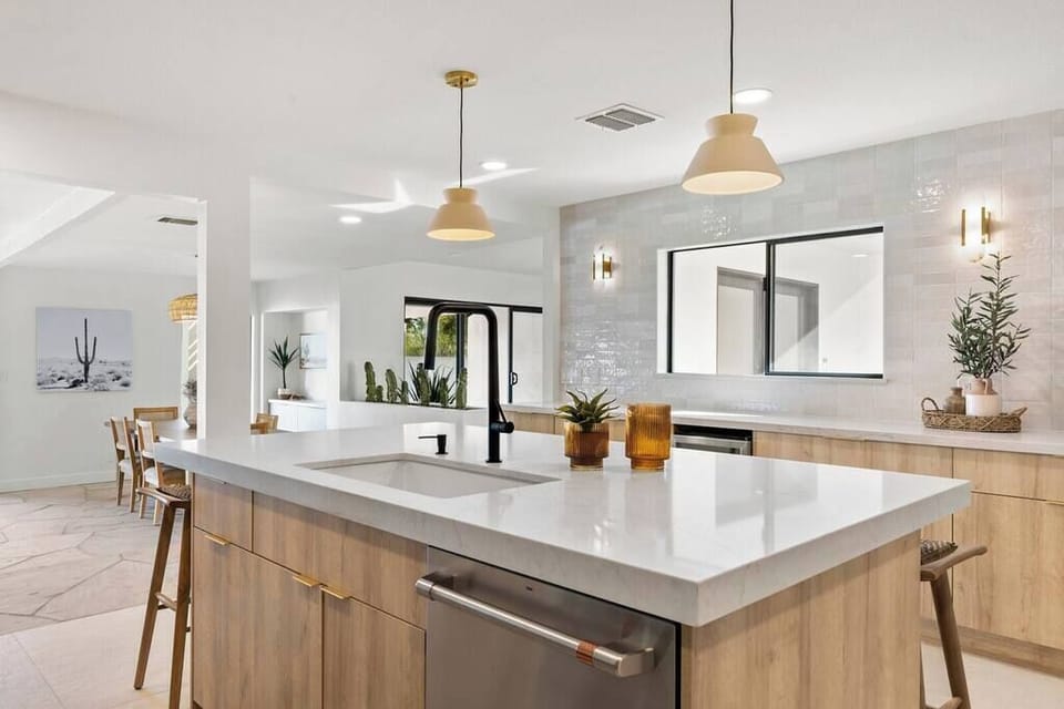 View from kitchen, so you can be a part of the action while you prepare your favorite meal