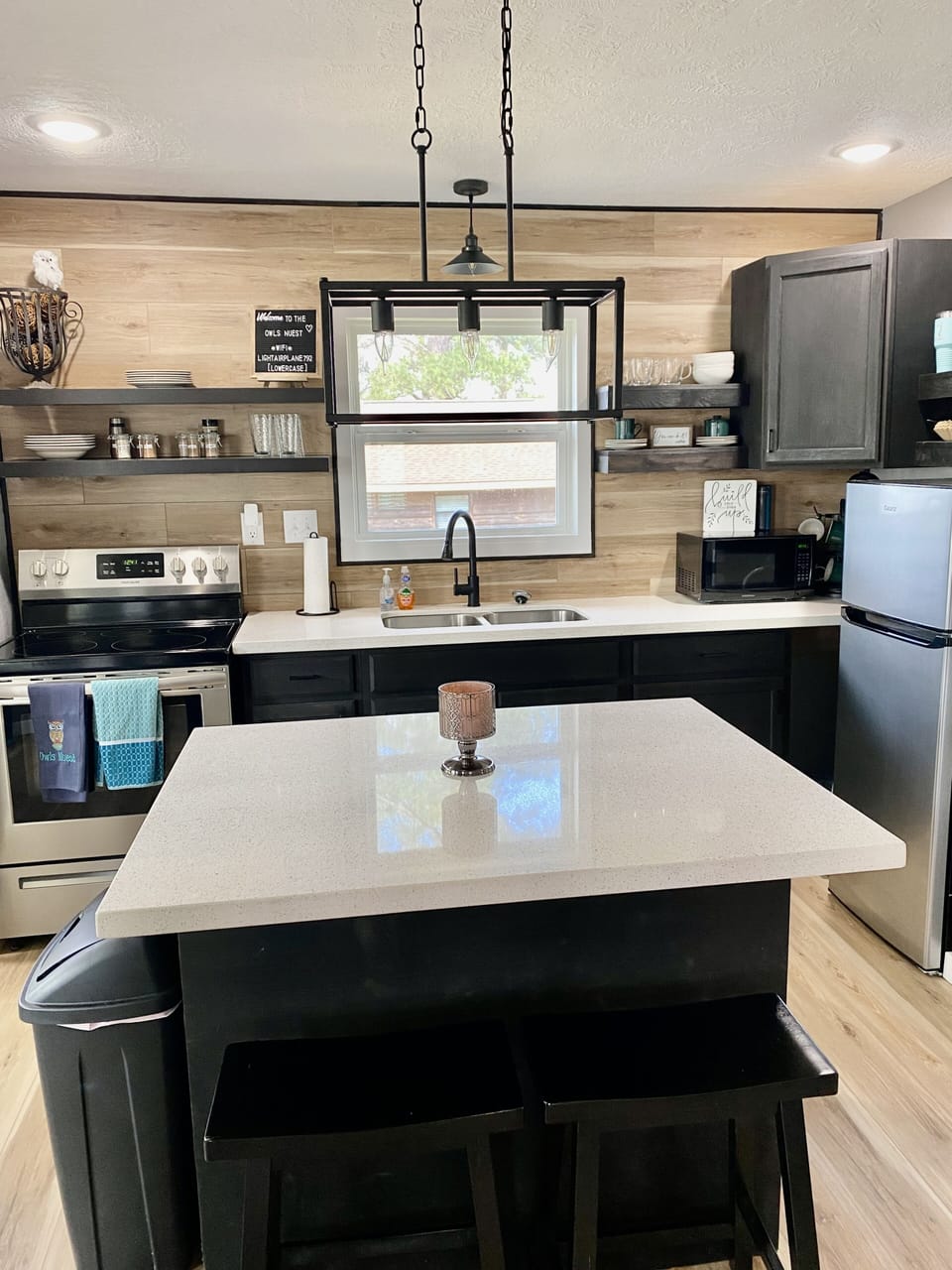 Fully stocked, modern kitchen