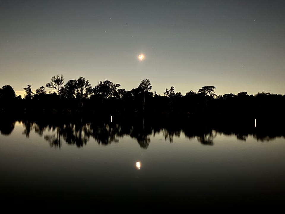 Relax at nights in the moonlight over Lake Houston