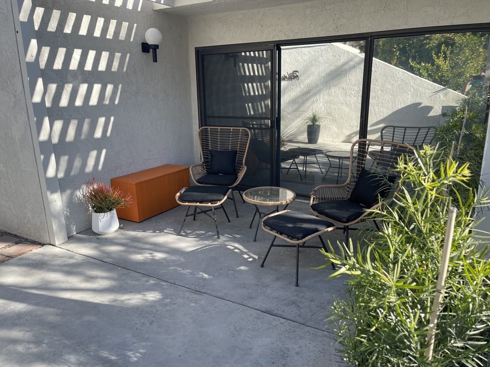 Private patio access from primary bedroom