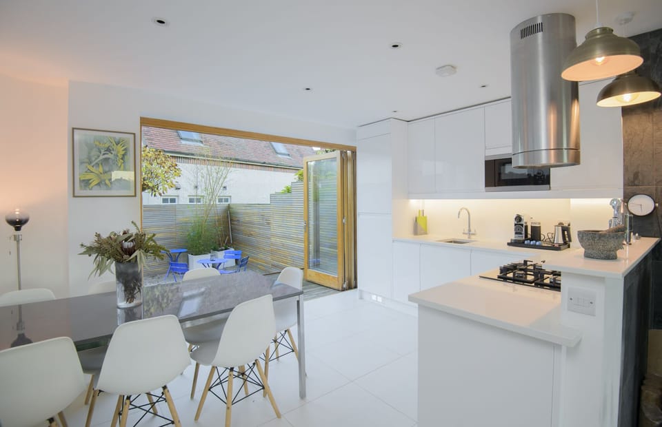 View of dining and kitchen area 
