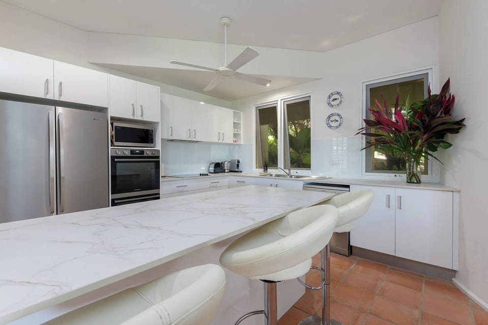 Newly renovated kitchen with oversized island bench