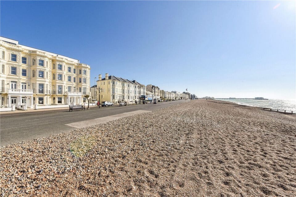 Worthing Beach is just yards away
