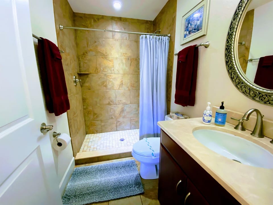 Spacious bathroom will be immaculately clean.