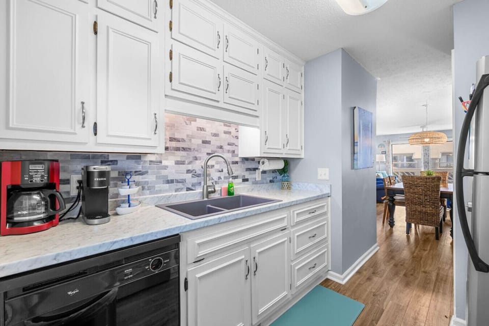 The kitchen has everything you need if you feel like staying in. Whip up a simple snack or a fancy meal, whatever floats your boat.