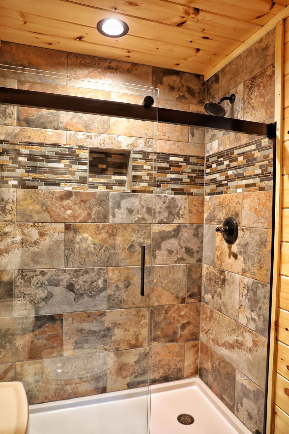 Walk in shower in the master bath
