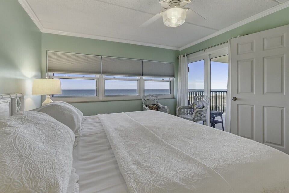 Oceanfront Primary Bedroom with King and Access to Private Balcony