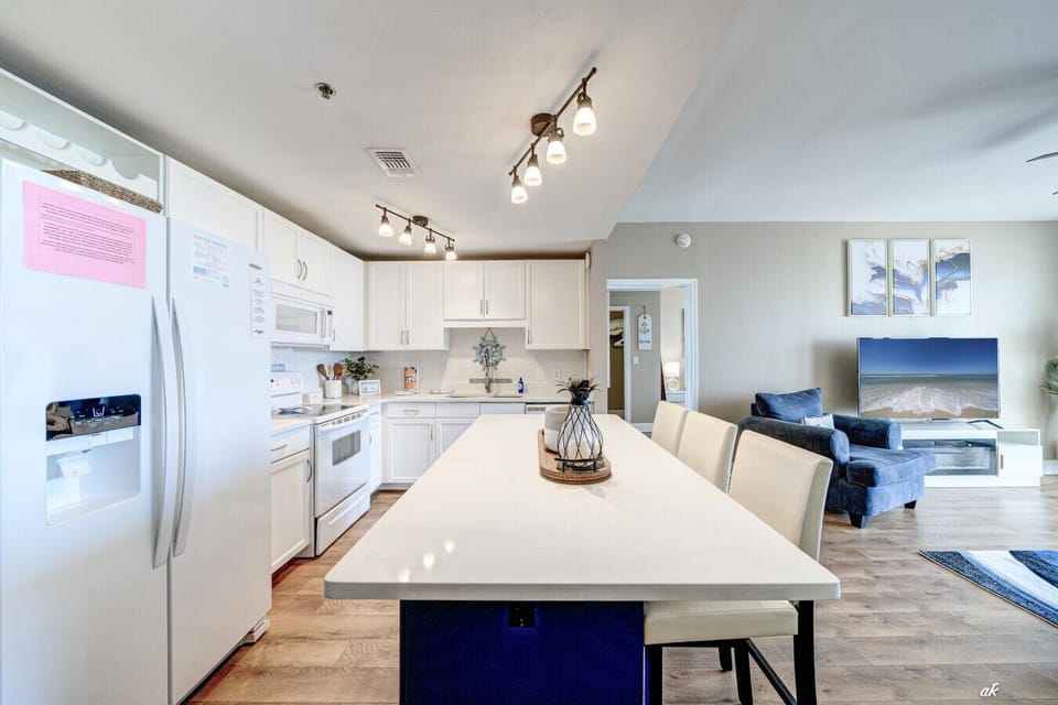 Fully Stocked Kitchen with Drip Coffee Maker, Island Bar Seating and Ocean Views
