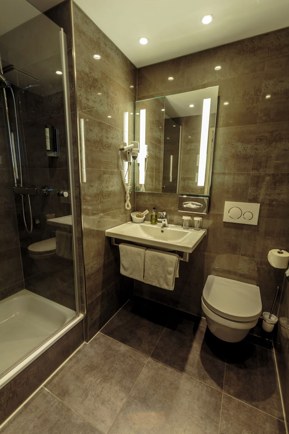 Family Room | Bathroom | Shower, free toiletries, hair dryer, towels
