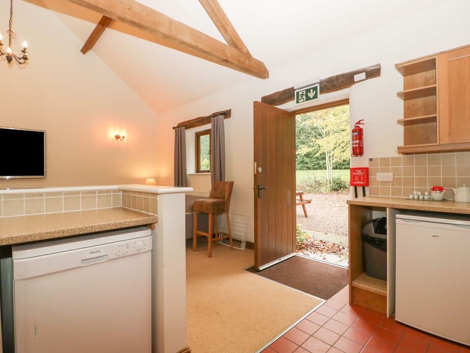 Fridge, dishwasher, electric kettle, toaster