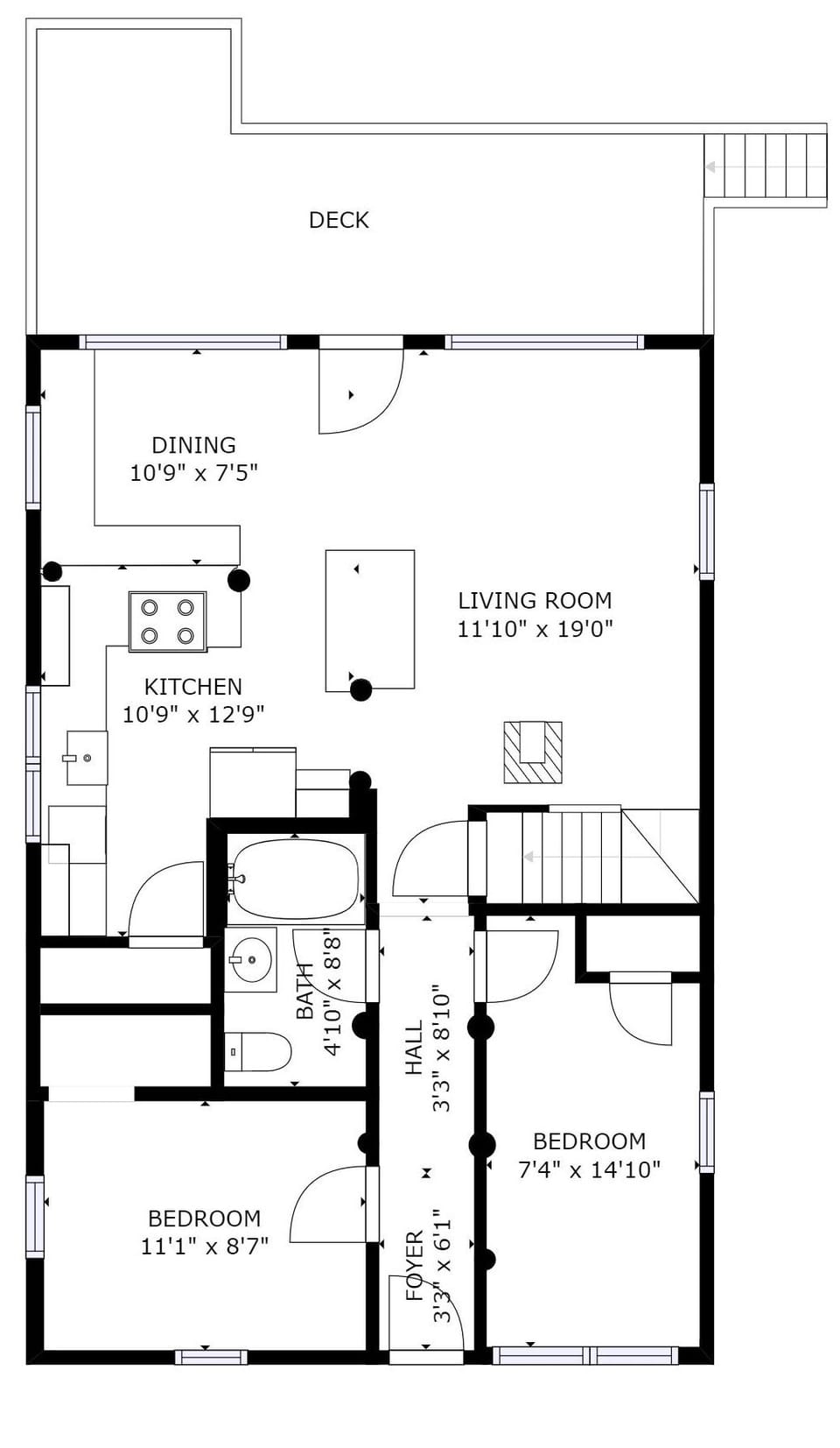 Cabin, 4 Bedrooms | Floor plan