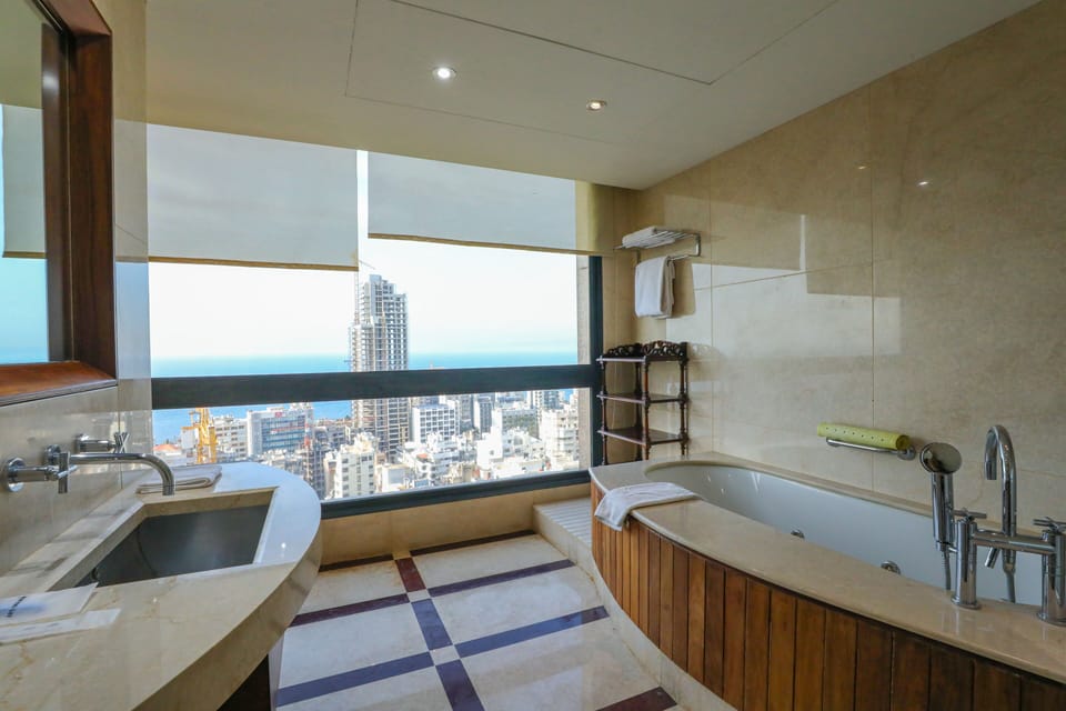 Combined shower/tub, hair dryer, bathrobes, slippers