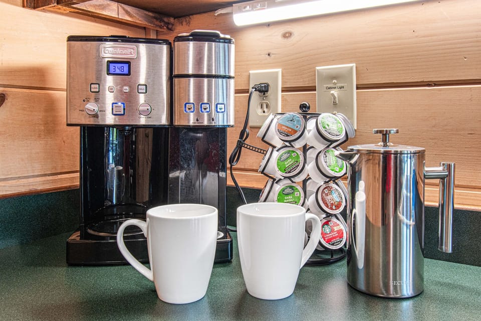 Enjoy the coffee maker/single serve brewer and french press.  