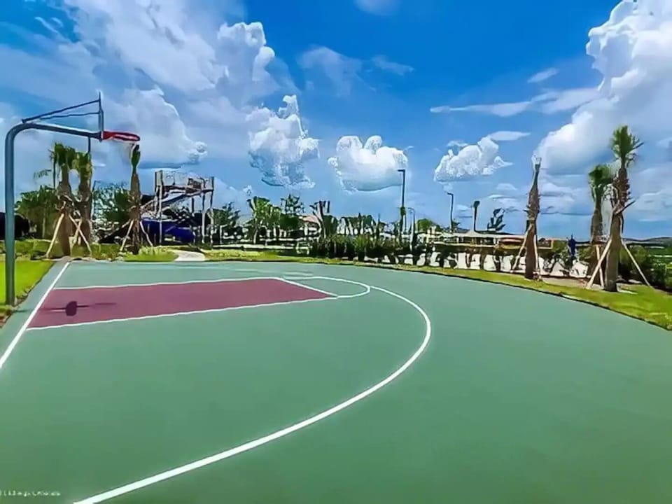 Shared resort basketball court