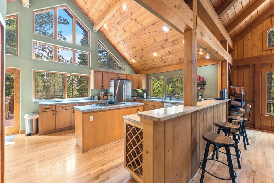 Large kitchen with updated appliances and gas stove for cooking delicious meals!