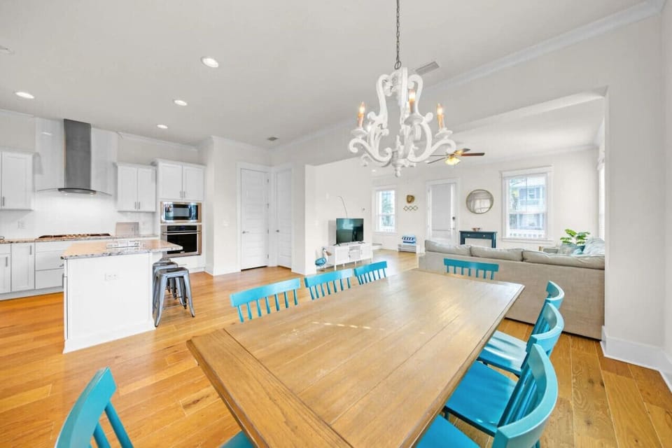 Dining room opens to kitchen and living room