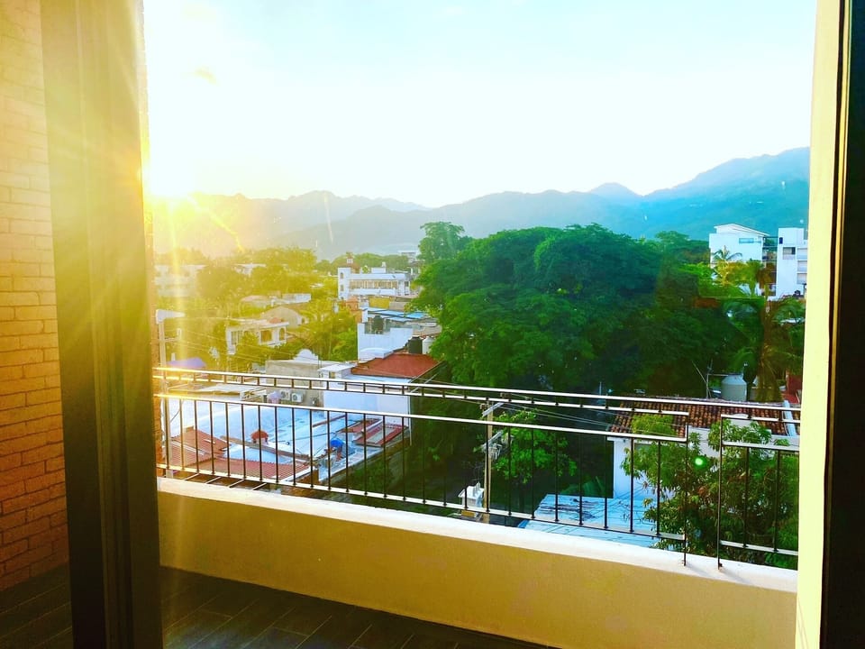 Morning sun rising over mountains