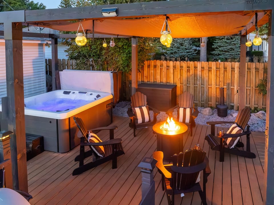 Hot tub and fire pit