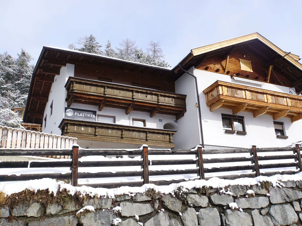 Sky, Building, Wood, Snow, Window, House, Stairs, Cottage, Fence, Tree