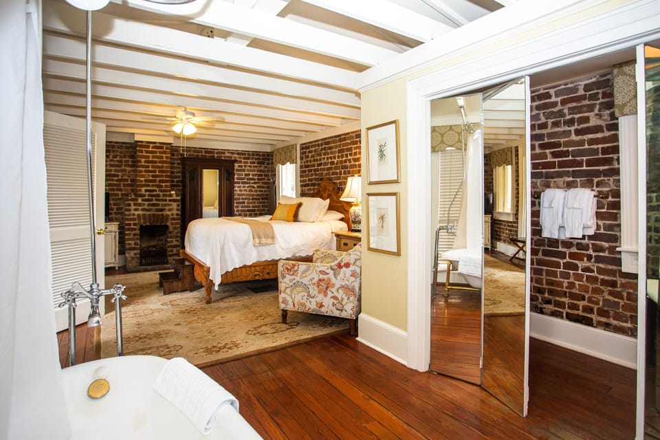 The Carriage House (Queen) | Premium bedding, pillowtop beds, in-room safe, desk