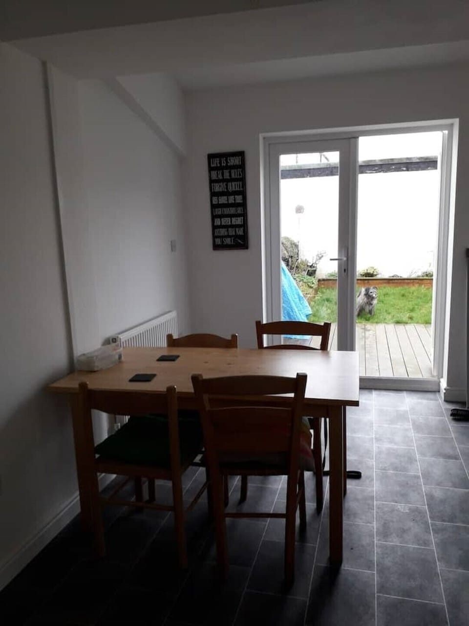 Dining area with access directly on to decking
