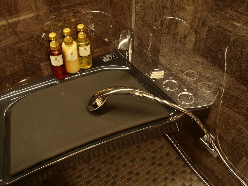 Hair dryer, slippers, bidet, towels