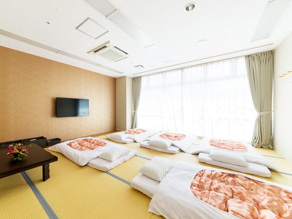 Japanese Style (Max 10 Futons) | Premium bedding, desk, blackout drapes, iron/ironing board (on request)