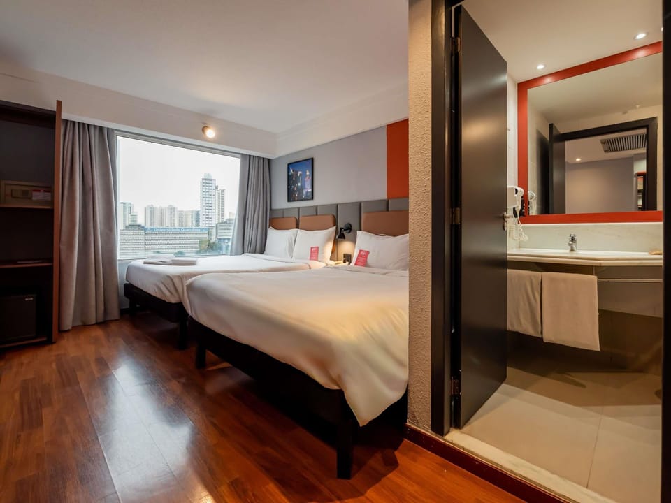Room, 2 Double Beds | Minibar, in-room safe, desk, iron/ironing board