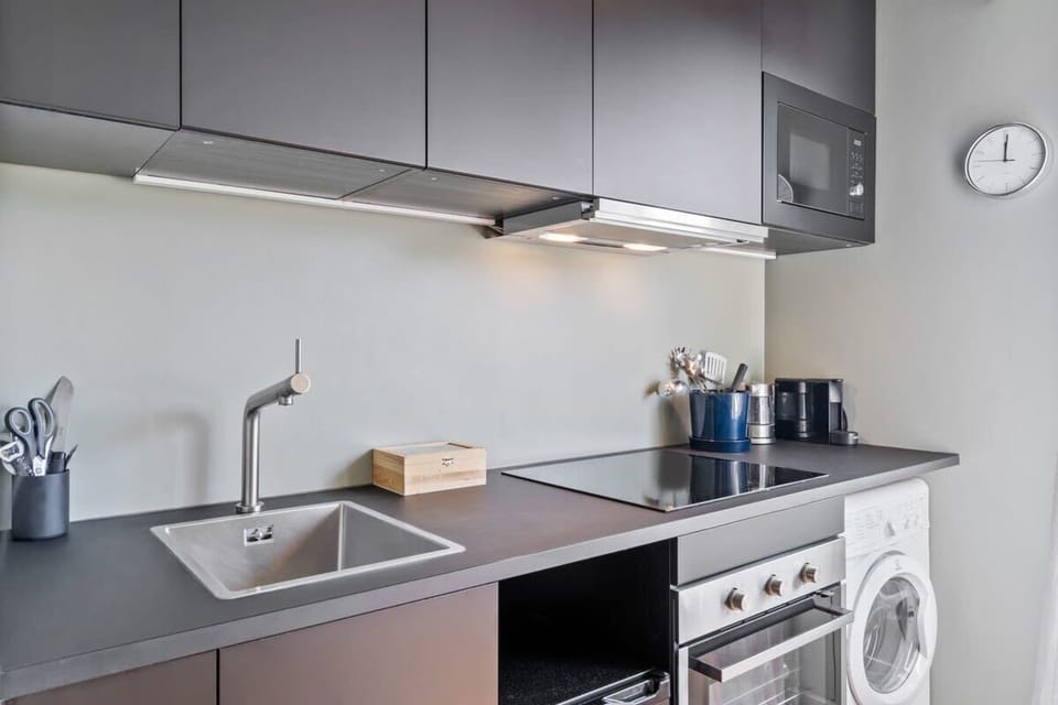 Modern kitchen essentials in a stylish setting.