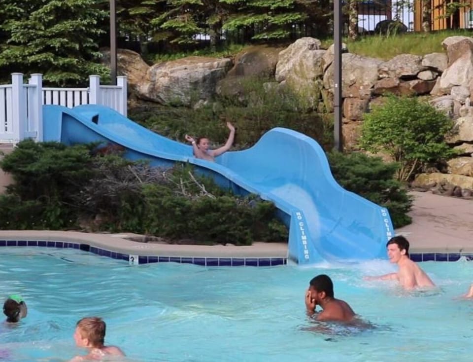 Split Rocks Pools with Fun Water Slide (Adjacent to Building, Fee Applies)