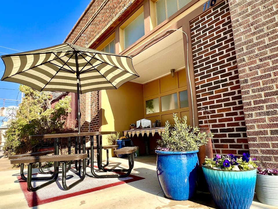 Another view of porch and picnic area.