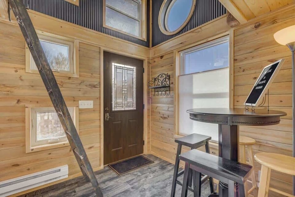 A warm wood interiors add up to your treehouse experience.