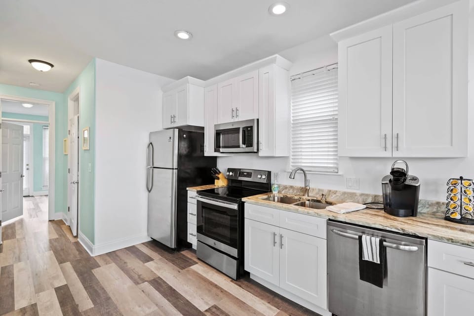 Clean and Beautiful kitchen area overlooking the lake