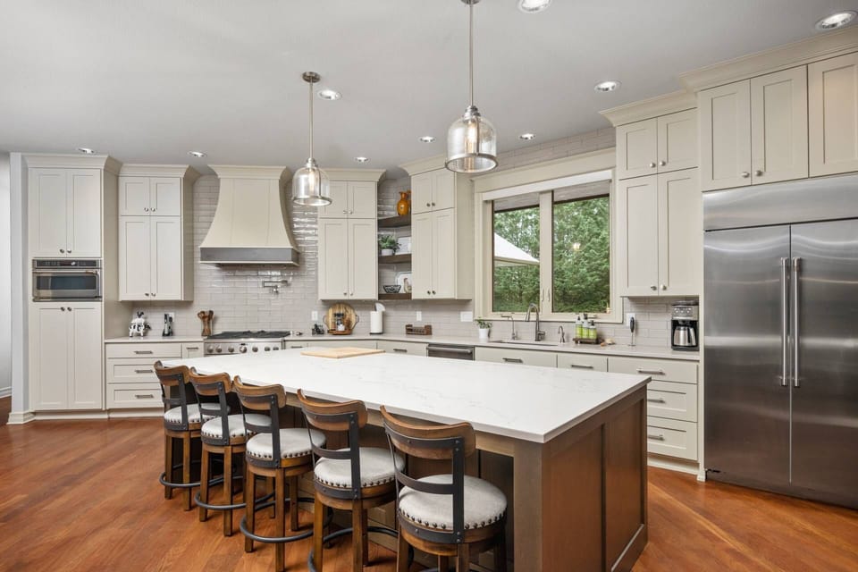 Fully stocked and massively upgraded kitchen that is any chef's dream.