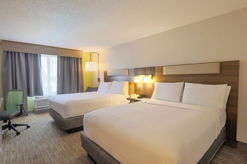 Standard Room, 2 Queen Beds | Premium bedding, down comforters, memory foam beds, desk