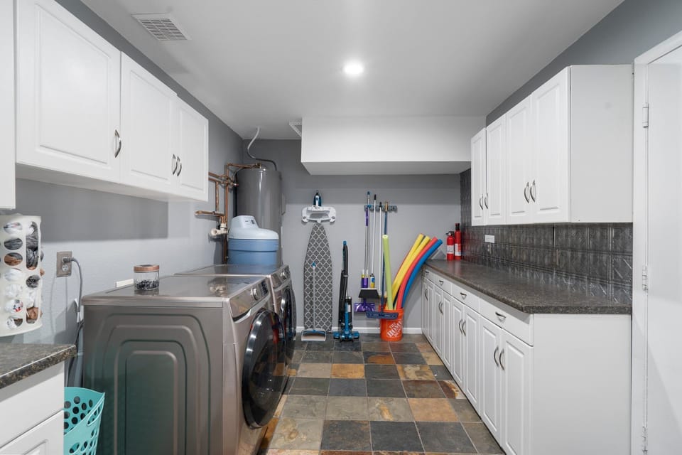 Fully stocked laundry room