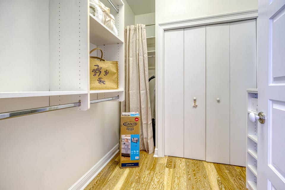 Guest Room Closet - Walk in Closet with Pack n Play