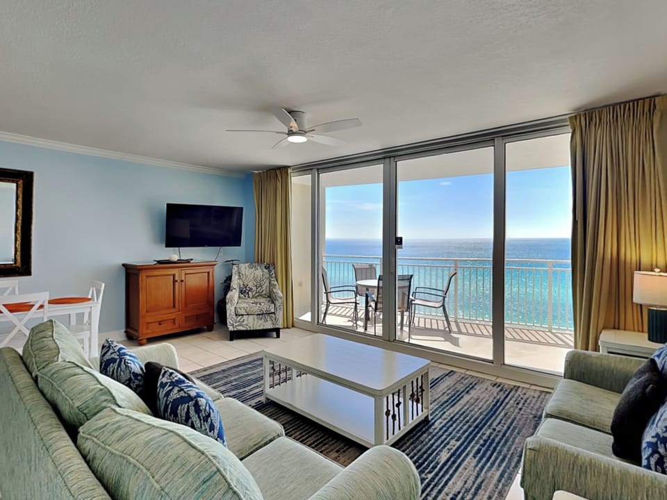 Living Area - TV and Balcony Access