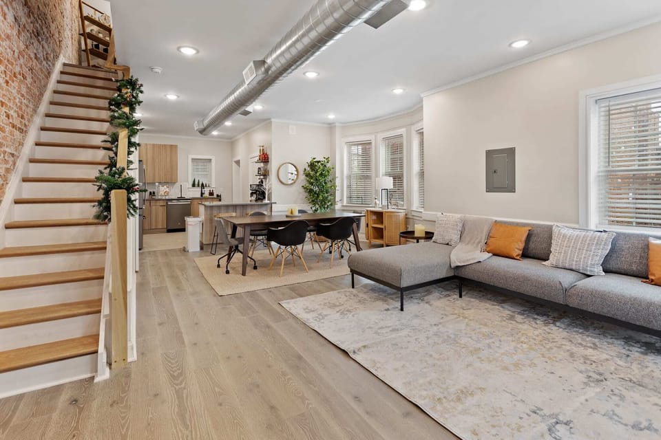 This enormous living room space that is perfect for family gatherings!