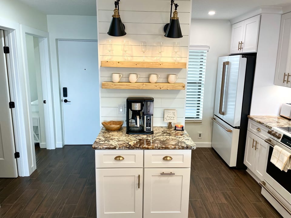 Coffee bar in the morning, adult beverage bar in the evenings!