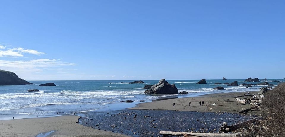 You can walk there, or you can drive to beach level parking in about a minute.