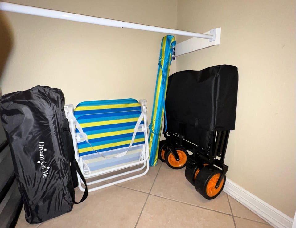 Beach chairs, wagon, umbrella and pack n play available for guest use!