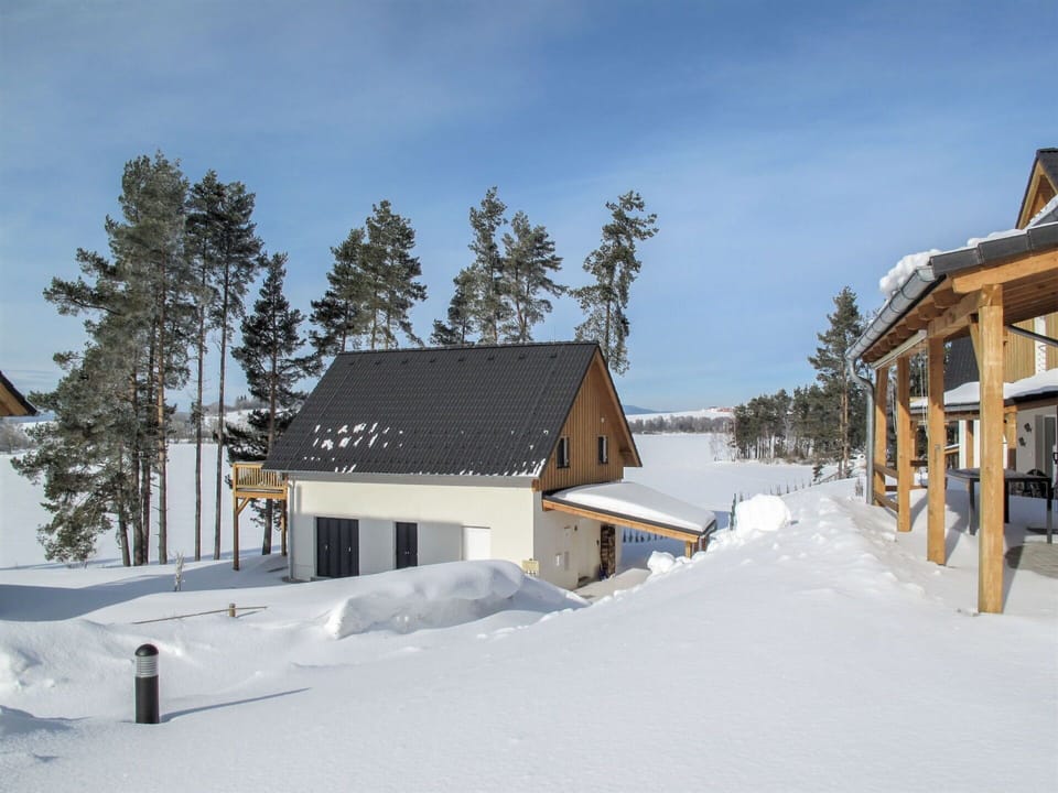 Sky, Building, Snow, Window, Plant, House, Tree, Slope, Cottage, Freezing