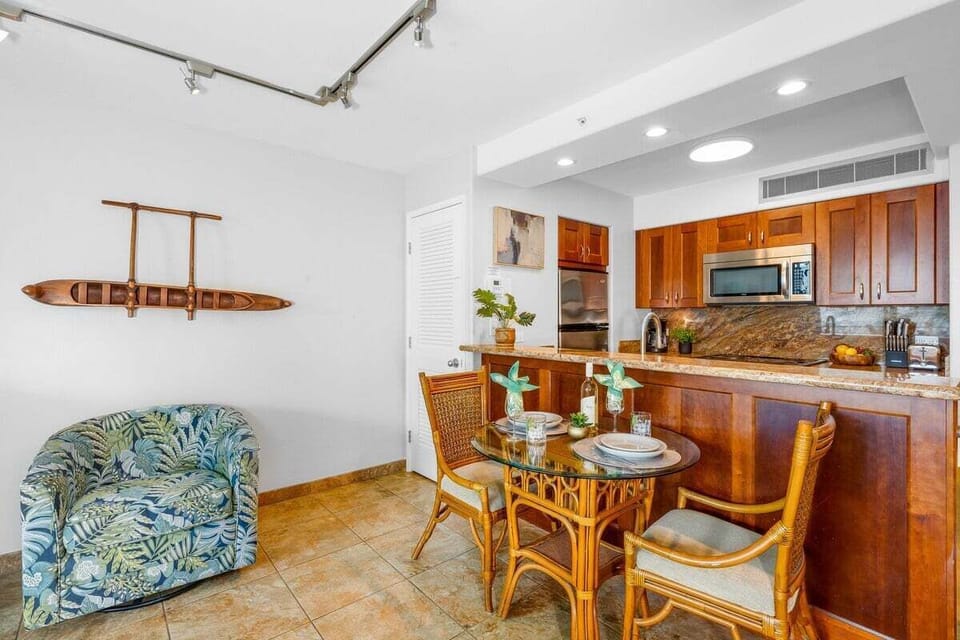 Cozy dining area ideal for enjoying meals with a view of the kitchen and living space