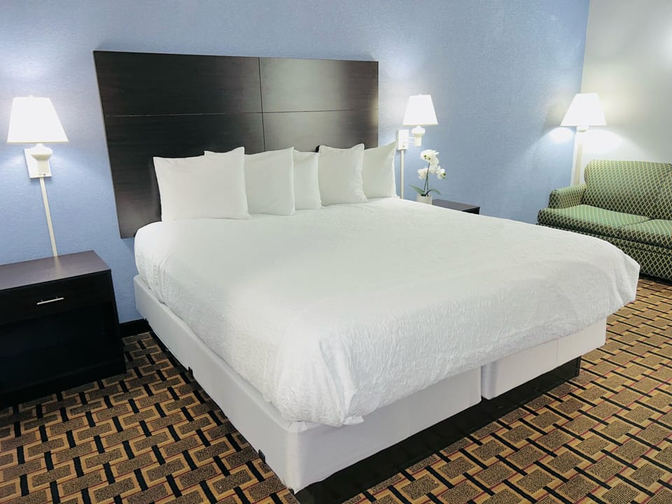 Premium bedding, down comforters, pillowtop beds, desk