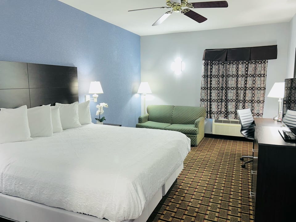 Premium bedding, down comforters, pillowtop beds, desk