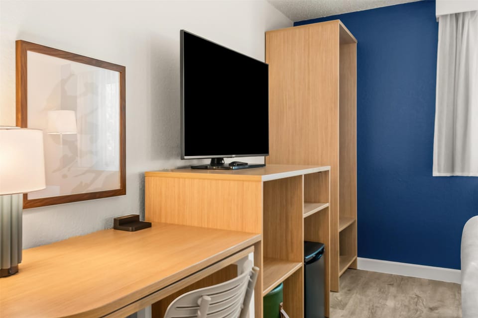 Room, 2 Queen Beds | Laptop workspace, blackout drapes, iron/ironing board