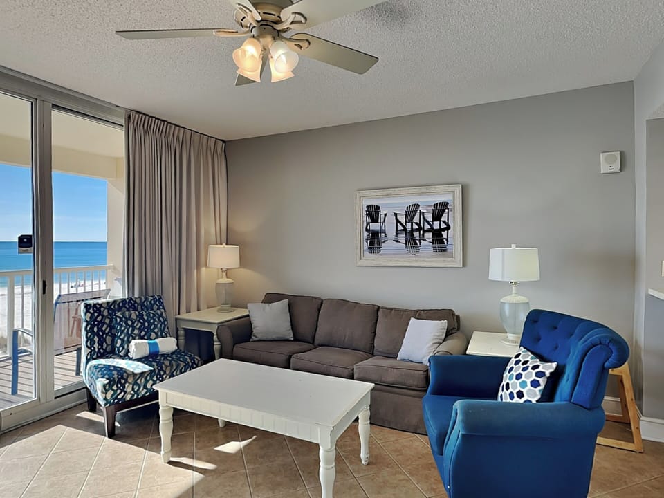 Living Area - Sofa Sleeper + Balcony Access
